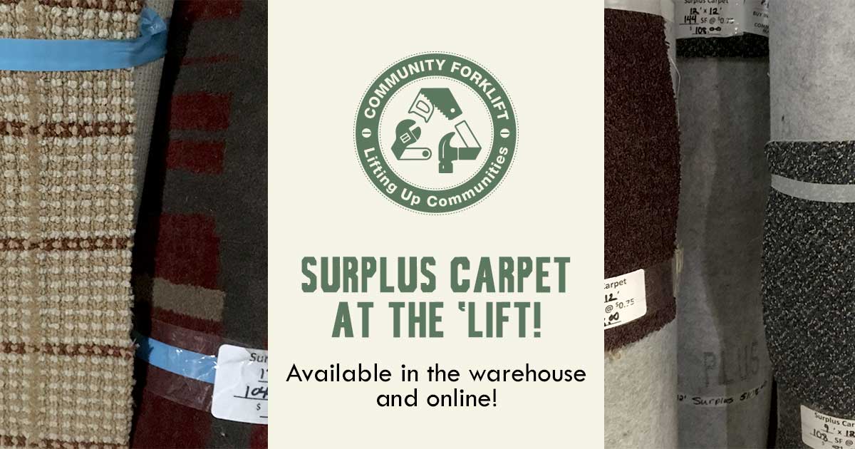Carpeting at Community Forklfit is wall-to-wall value!