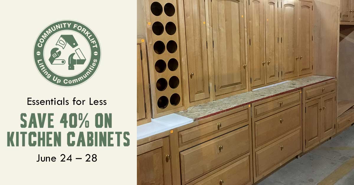 Essentials for less: 40% off Kitchen Cabinets