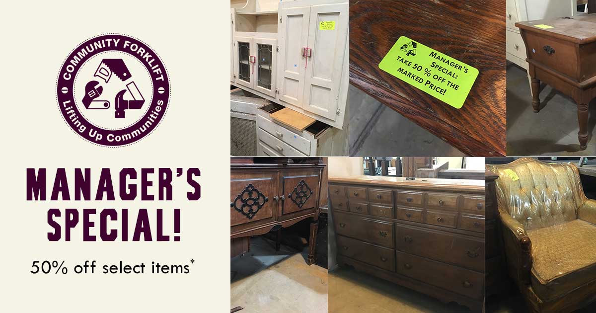 Specially-marked items are 50% off!
