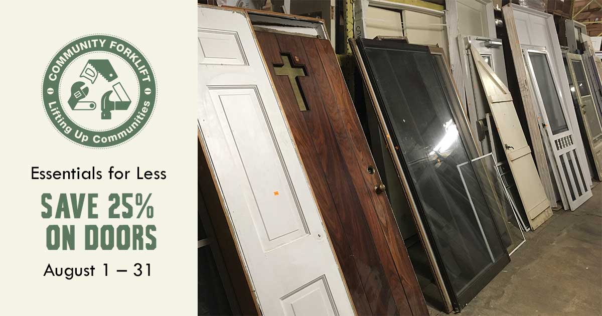 Essentials for Less: 25% off Doors during August