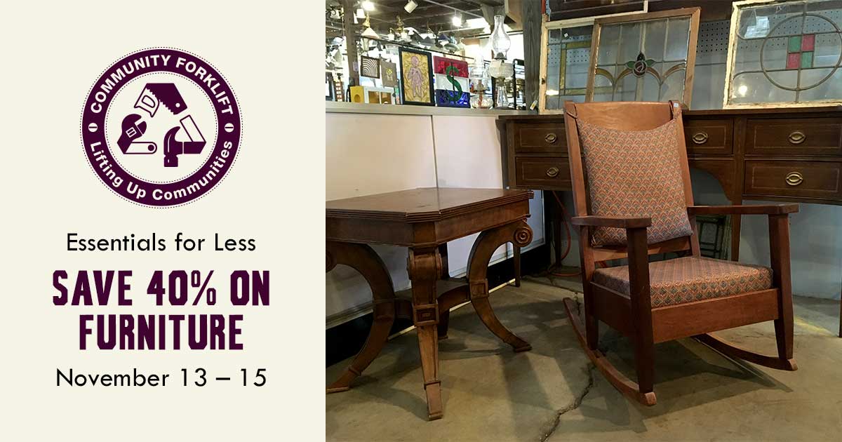Save 40% on modern and vintage furniture!