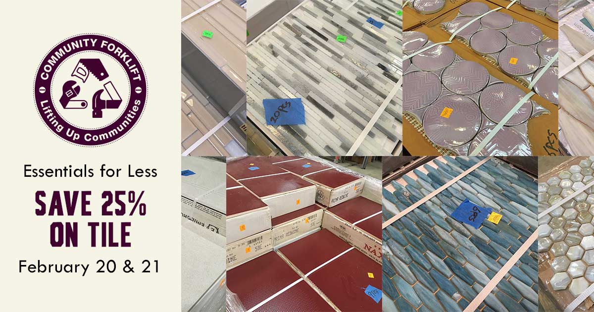Save 25% on beautiful salvaged wall and floor tile!