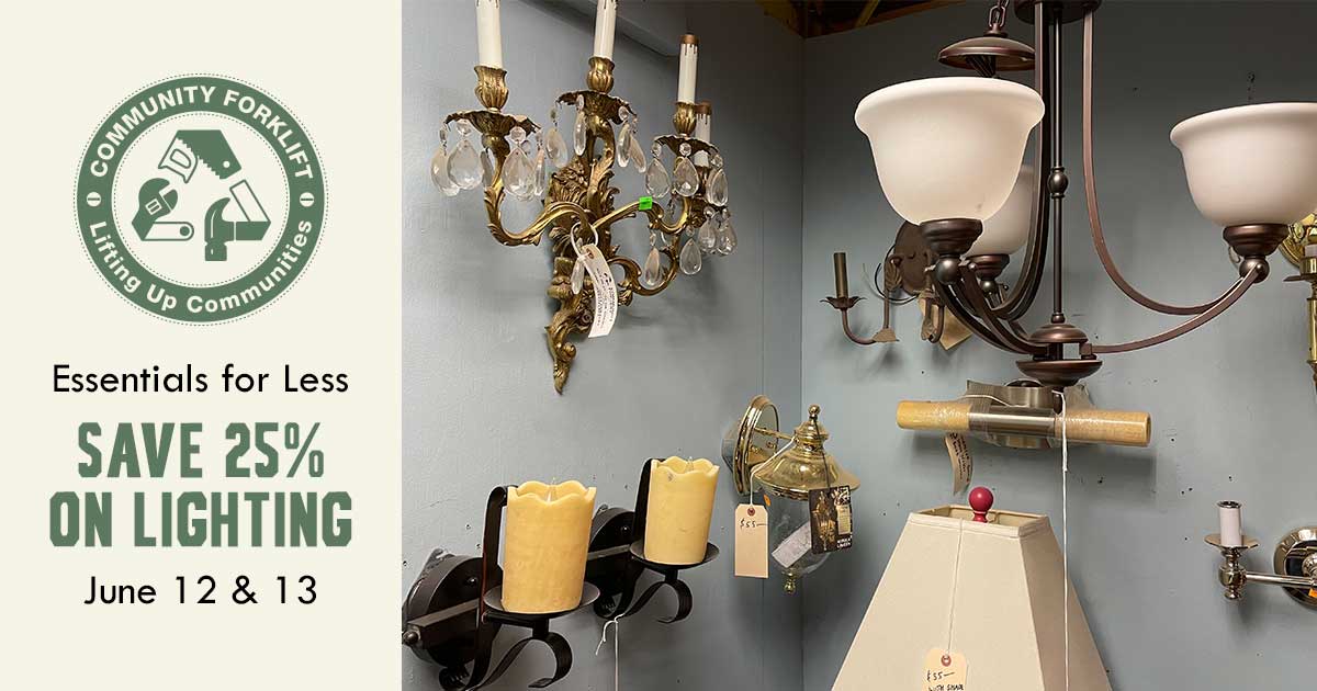 Take 25% off modern and vintage salvaged lighting!