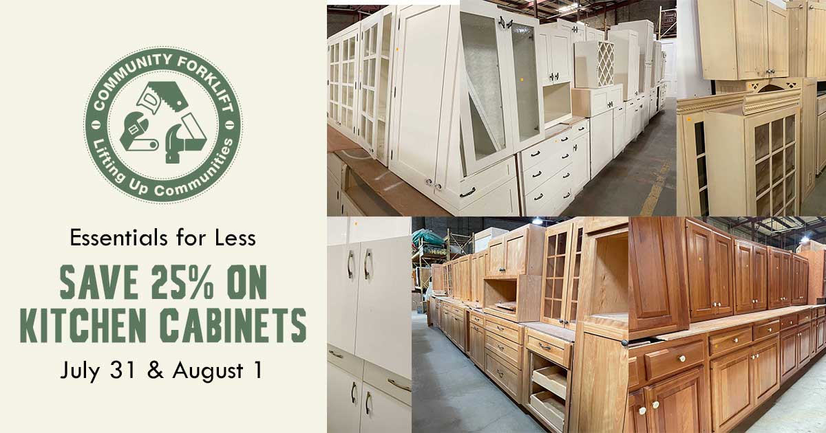 Save 25% on Kitchen Cabinet sets, single cabinets, and cabinet doors!