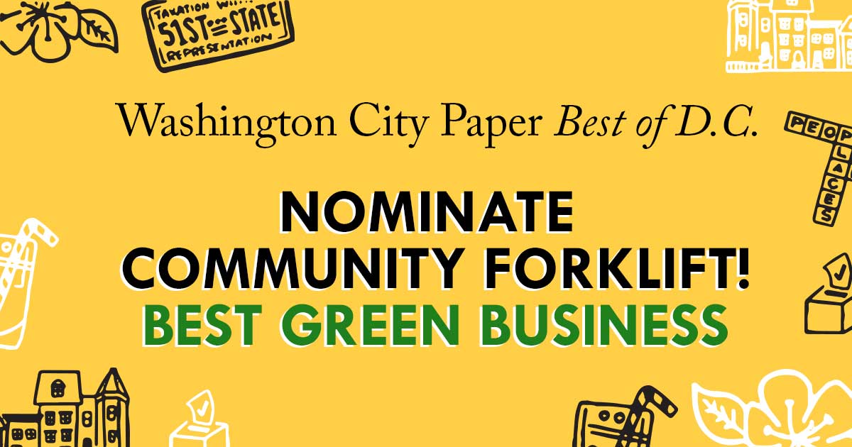 Nominate Community Forklift for BEST GREEN BUSINESS!