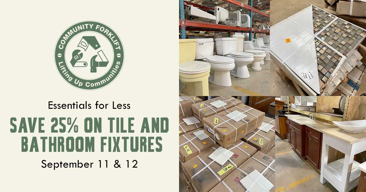 Save 25% on bathroom fixtures and tile!