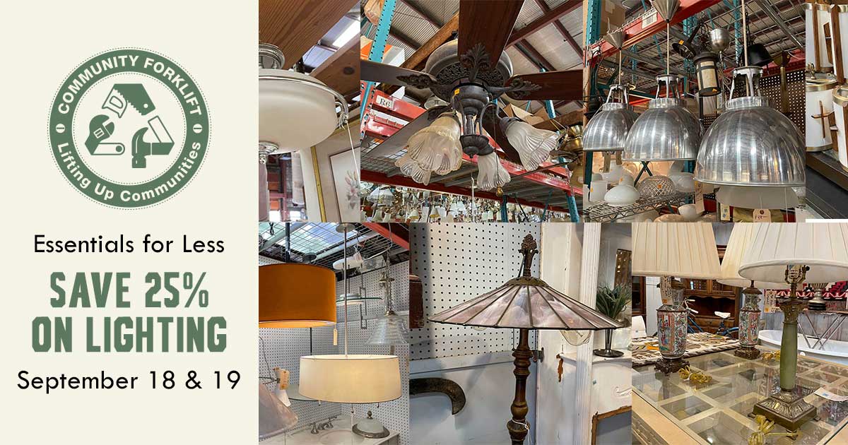 Save 25% on salvaged modern and vintage lighting!