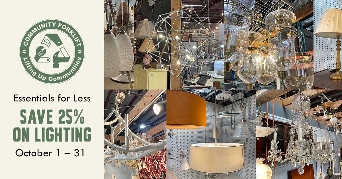 Save 25% on salvaged modern and vintage lighting in October