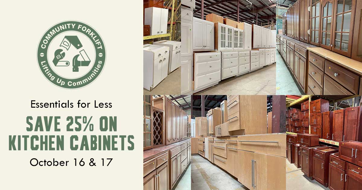 Save 25% on modern and vintage kitchen cabinet sets, singles, and doors!