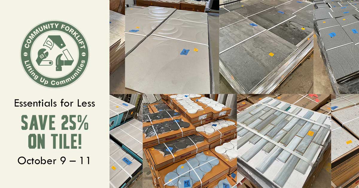 Beautiful salvaged tile is 25% off this holiday weekend!