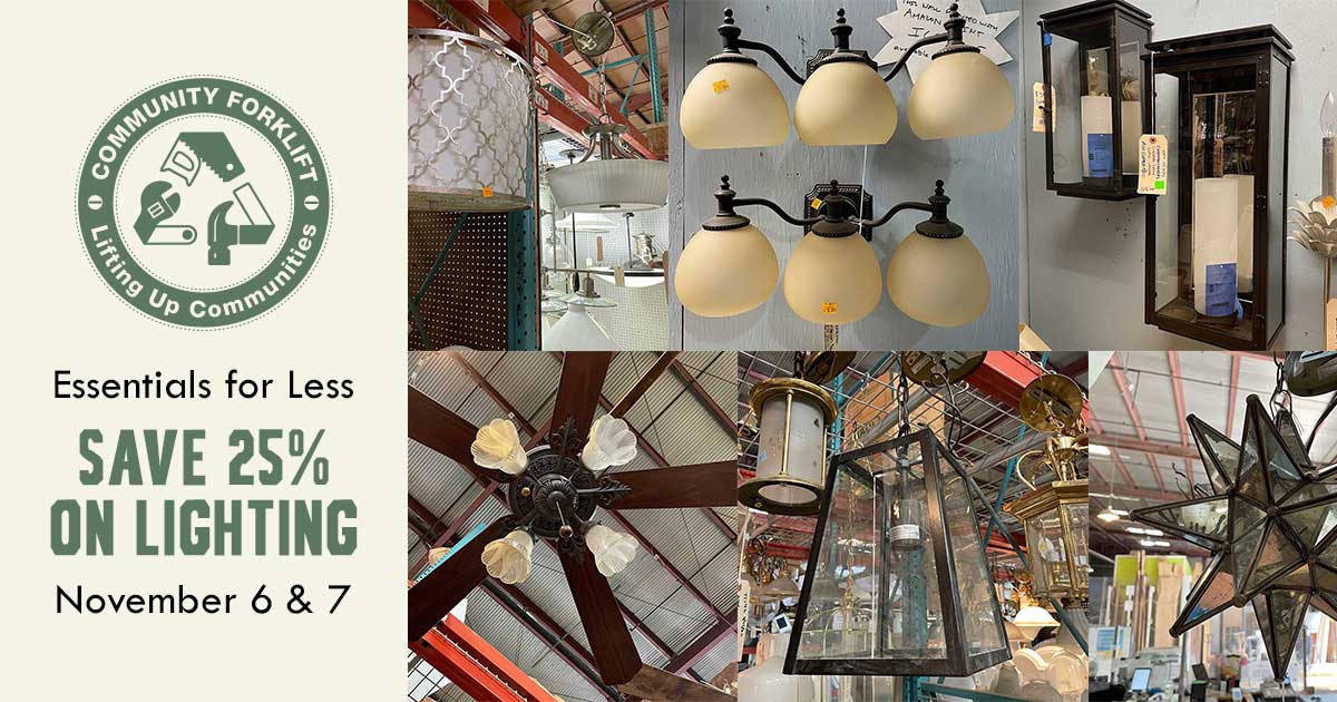 Save 25% on salvaged modern and vintage lighting this weekend!