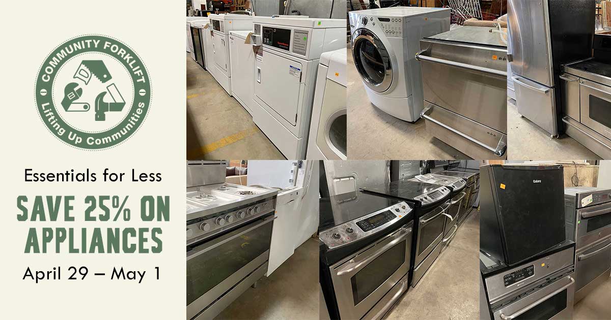 Save 25% on modern and vintage secondhand appliances