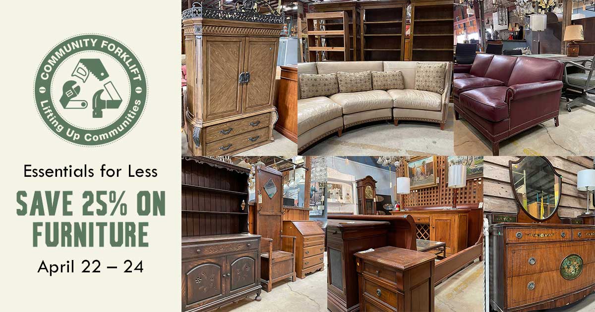 Save 25% on furniture this Earth Day and weekend!