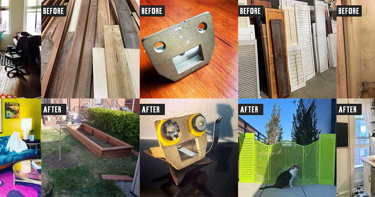 Before and After: Creative uses for salvaged materials from the reuse warehouse