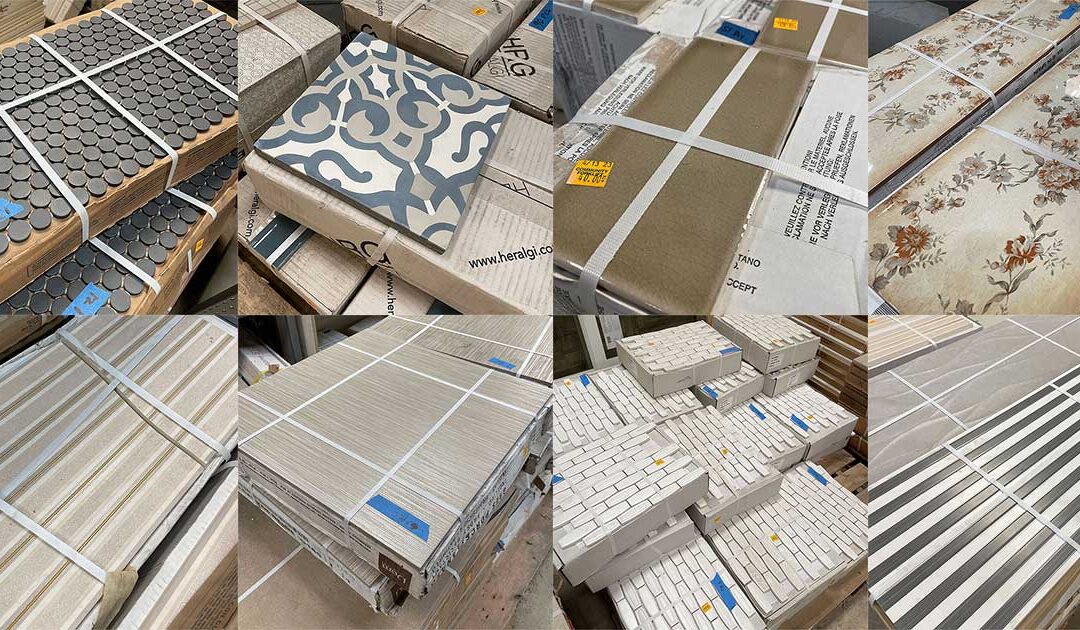 Tile at the reuse warehouse — including ceramic, vinyl, glass, and stone —  is 25% off this weekend!