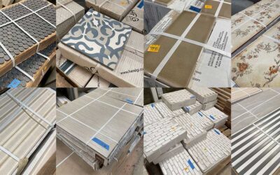 Tile at the reuse warehouse — including ceramic, vinyl, glass, and stone —  is 25% off this weekend!